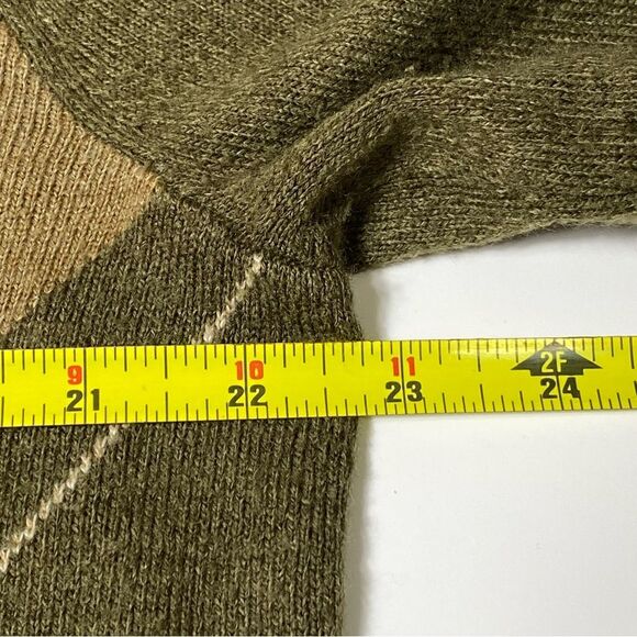 Geoffrey Beene Green Argyle Crewneck Pullover Sweater Men's Size Large - Picture 3 of 12